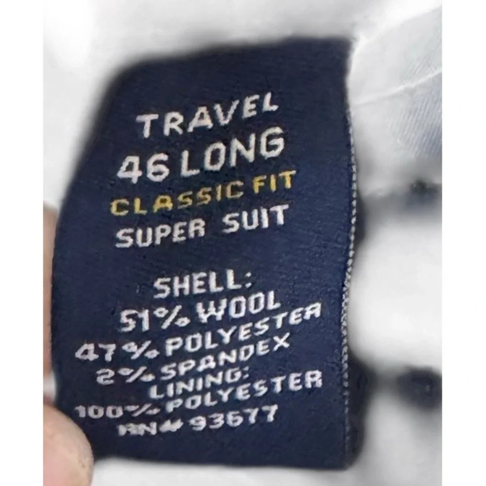Stafford Men Blazer‎ Jacket Plaid Woolblend Classic Fit 2-Button Double Vent 46L